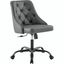 Distinct Tufted Swivel Vegan Leather Office Chair EEI-4370-BLK-GRY