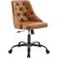 Distinct Tufted Swivel Vegan Leather Office Chair EEI-4370-BLK-TAN
