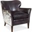Kato Black and White Leather Club Chair with Salt Pepper Brindle