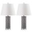 Dixon Gray Table Lamp with White Shade Set of 2