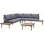 Dockside Outdoor Sectional In Dark Blue and Grey
