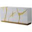 Domitianus Wood Sideboard With Gold Accents In White