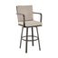 Don 30 Inch Outdoor Patio Swivel Bar Stool In Brown Aluminum with Cushions