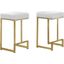 Dorrington Faux Leather Backless Counter Height Stool Set of 2 In White And Gold