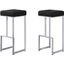 Dorrington Modern Faux Leather Backless Bar Stool Set of 2 In Black And Silver