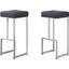 Dorrington Modern Faux Leather Backless Bar Stool Set of 2 In Gray And Silver