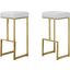 Dorrington Modern Faux Leather Backless Bar Stool Set of 2 In White And Gold