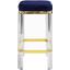 Dorsey Navy Velvet Cushion Acrylic And Brass Accents Counter Height Stool