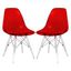 Dover Molded Side Chair Set of 2 In Transparent Red