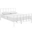 Dower White Queen Stainless Steel Bed