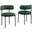 Drexel Boucle Fabric Dining Chairs In Green Set of 2