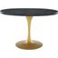 Drive 47 Inch Oval Wood Top Dining Table In Black Gold