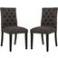 Duchess Dining Chair Fabric Set of 2 In Brown