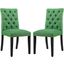 Duchess Dining Chair Fabric Set of 2 In Green