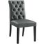 Duchess Gray Button Tufted Vegan Leather Dining Chair