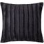 Duke Polyester Brushed Solid Stripe Plaited Long Fur Square Pillow In Black