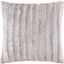 Duke Polyester Brushed Solid Stripe Plaited Long Fur Square Pillow In Grey