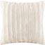 Duke Polyester Brushed Solid Stripe Plaited Long Fur Square Pillow In Ivory