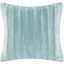 Duke Polyester Solid Stripe Plaited Long Fur Pillow In Blue