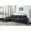 Dunlin Sofa With Reversible Chaise In Dark Gray Linen