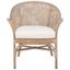Dustin Rattan Accent Chair with Cushion in Grey