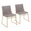 Dutchess Dining Chair Set of 2 In Gold and Silver