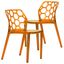 Dynamic Dining Chair Set of 2 In Transparent Orange