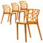 Dynamic Dining Chair Set of 4 In Transparent Orange