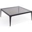 Dynasty Black Smoked Glass Top Square Coffee Table