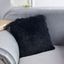 Decorative Shaggy Pillow In Black 18 X 18