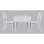Eastern Tides Wire-Brushed Acacia Three Piece Cross-Back Dining Set In Brushed White