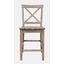 Eastern Tides Wire-Brushed Acacia X-Back Counter Barstool Set of 2 In Brushed Bisque