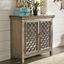 Eclectic Living White and Brushed Gray 2 Door Accent Cabinet