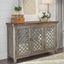 Eclectic Living White and Brushed Gray 3 Door Accent Cabinet