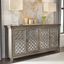 Eclectic Living White and Brushed Gray 4 Door Accent Cabinet