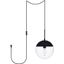Eclipse 1 Light Black Plug In Pendant With Clear Glass LDPG6033BK