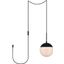 Eclipse 1 Light Black Plug In Pendant With Frosted White Glass LDPG6026BK