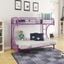 Eclipse White and Purple Twin Over Full Futon Bunk Bed