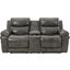 Edmar Power Reclining Console Loveseat With Adjustable Headrest In Charcoal