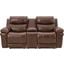 Edmar Power Reclining Console Loveseat With Adjustable Headrest In Chocolate