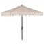 Elegant Valance Beige and White UV-Resistant 9 Auto Tilt Umbrella
