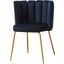 Elegante Black Velvet Fabric Side Chairs Set of 2