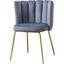Elegante Gray Velvet Fabric Side Chairs Set of 2