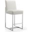 Element 24 Inch Faux Leather Counter Stool in Pearl White and Polished Chrome