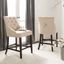 Eleni Beige Tufted Wing Back Counter Stool