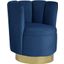 Ellis Velvet Upholstered Swivel Accent Chair In Blue Velvet