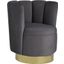 Ellis Velvet Upholstered Swivel Accent Chair In Gray Velvet