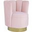 Ellis Velvet Upholstered Swivel Accent Chair In Pink Velvet