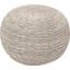Ellis Wool Pouf with Polyester Fill In Silver