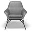 Elmira Vegan Leather Accent Chair Black Leatherette In Grey
